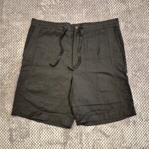 AXIS LA Linen Blend Shorts Back Elastic Waist Drawstring Pockets XL New